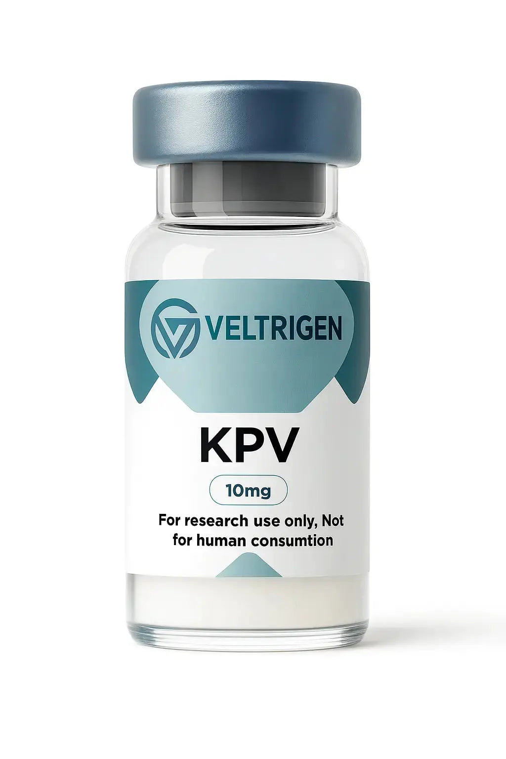 Veltrigen KPV peptide research vial with lyophilized powder for laboratory use only