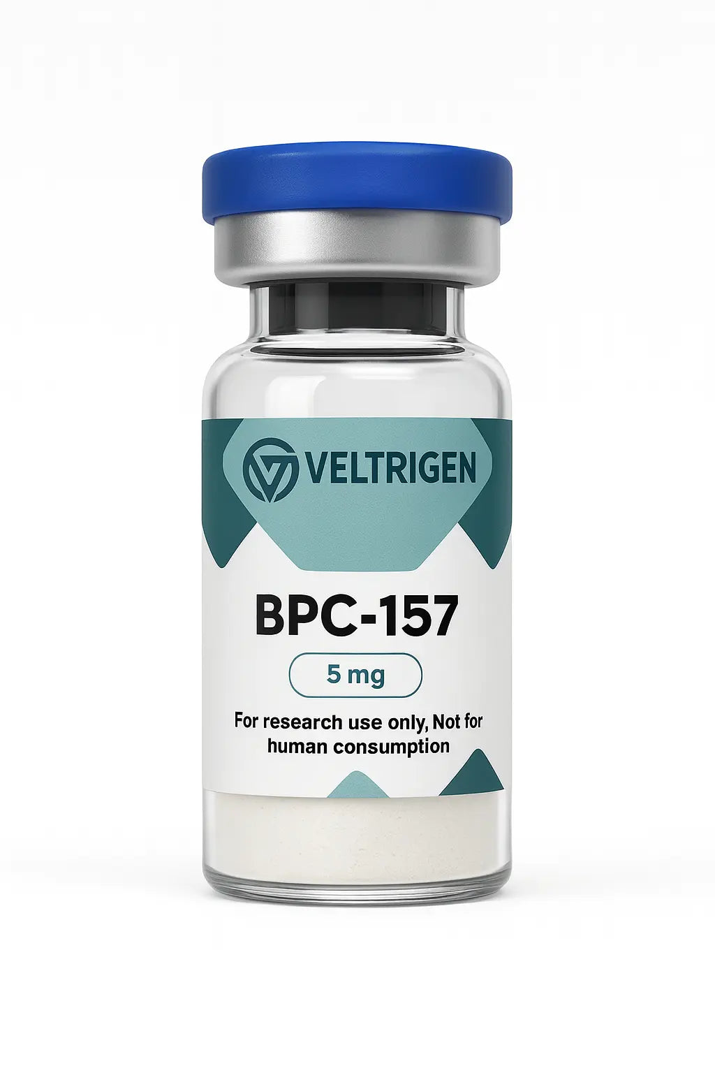 BPC-157 5mg research peptide vial, third-party tested for purity. For laboratory research use only.