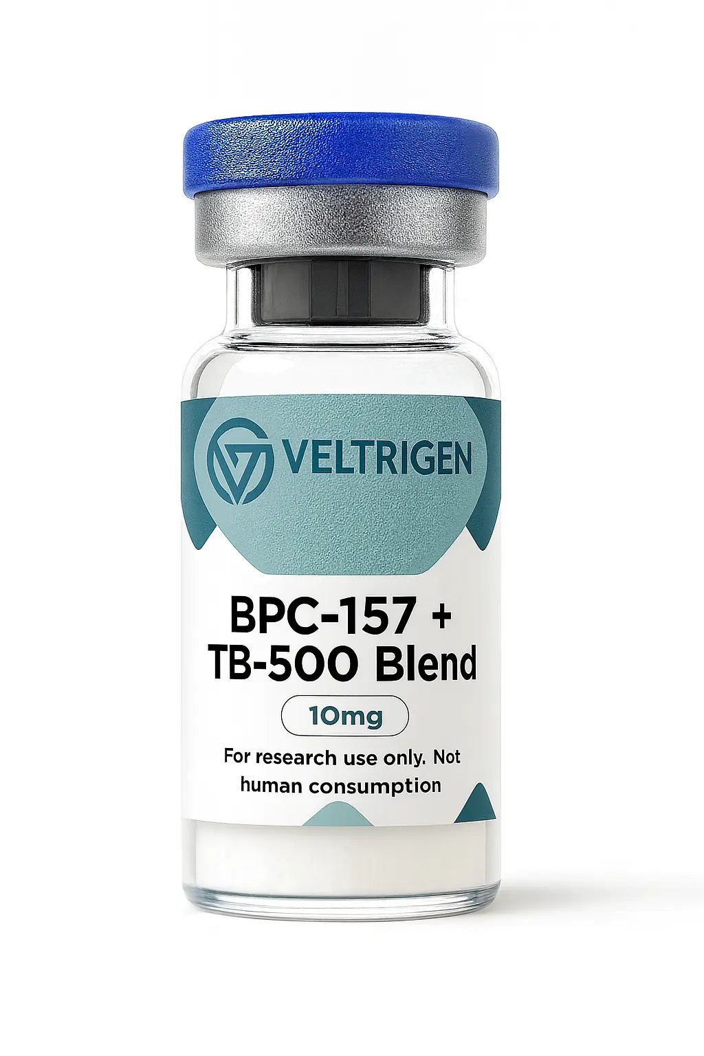 BPC-157 and TB-500 research peptide blend vial, third-party tested for purity. Lyophilized powder for laboratory research use only.