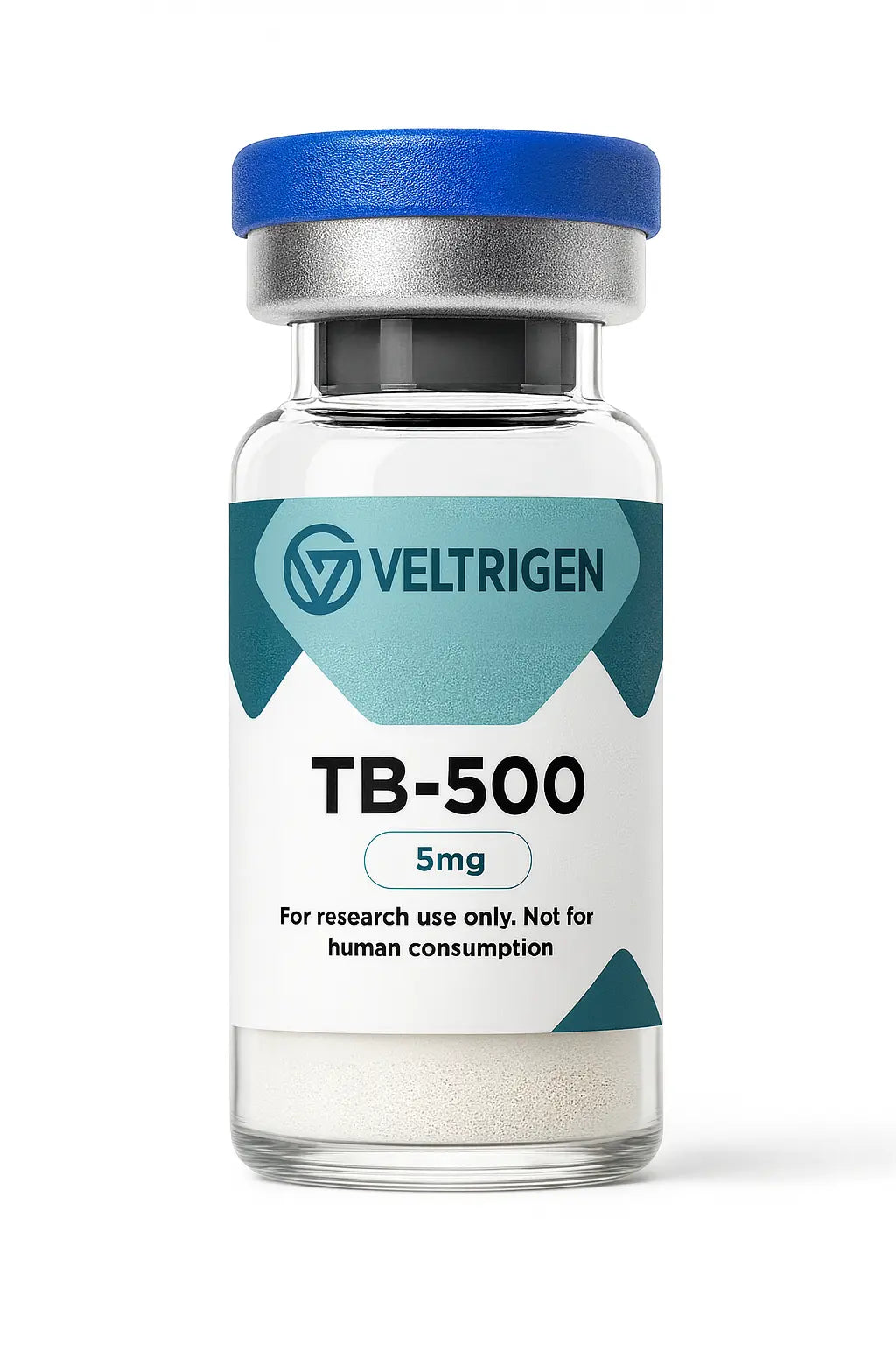 TB-500 5mg research peptide vial, third-party tested for purity and quality. Lyophilized powder for laboratory research use only.