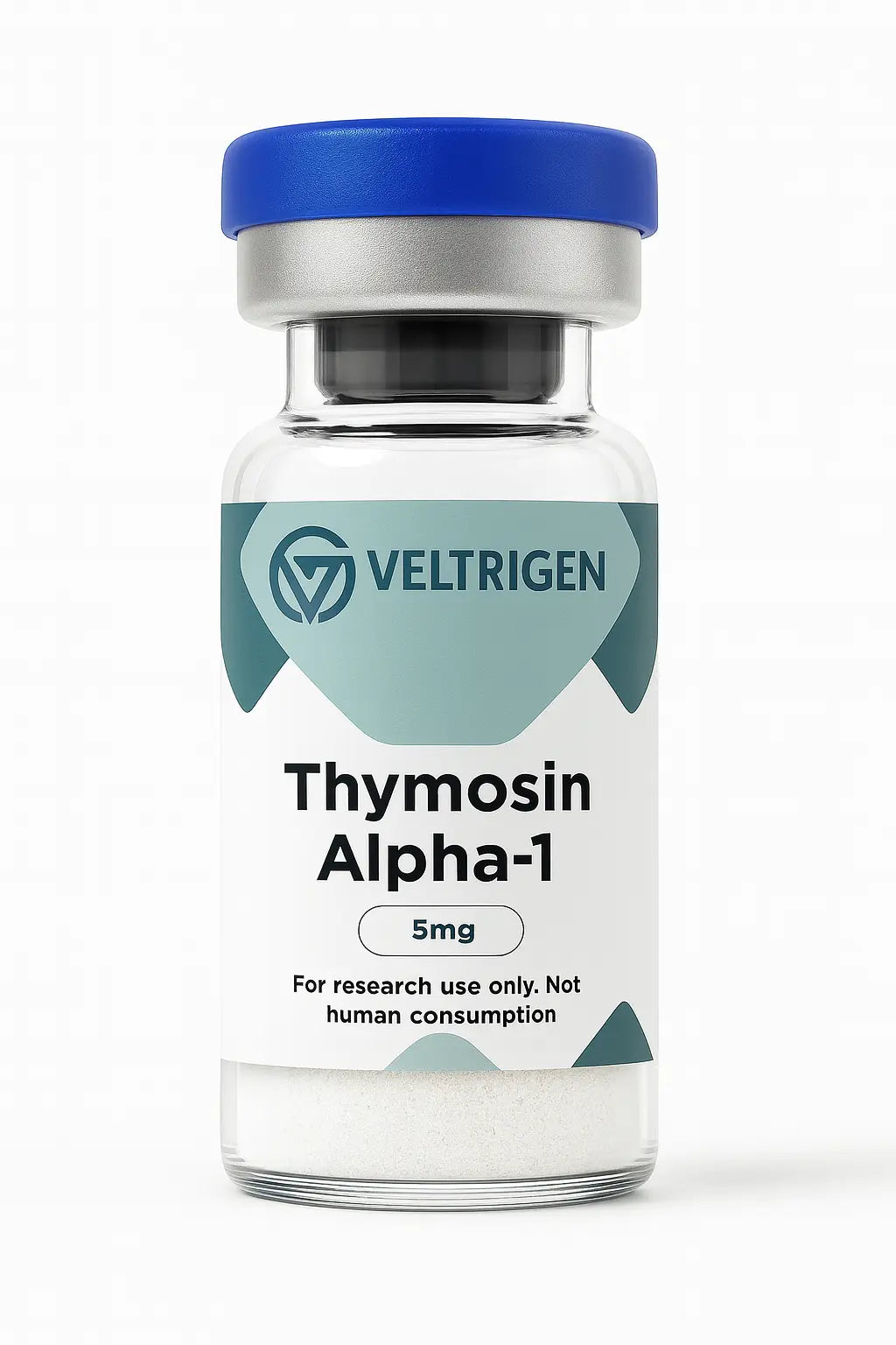 Thymosin Alpha-1 (TA-1) research peptide vial, third-party tested for purity. Lyophilized powder for laboratory research use only.